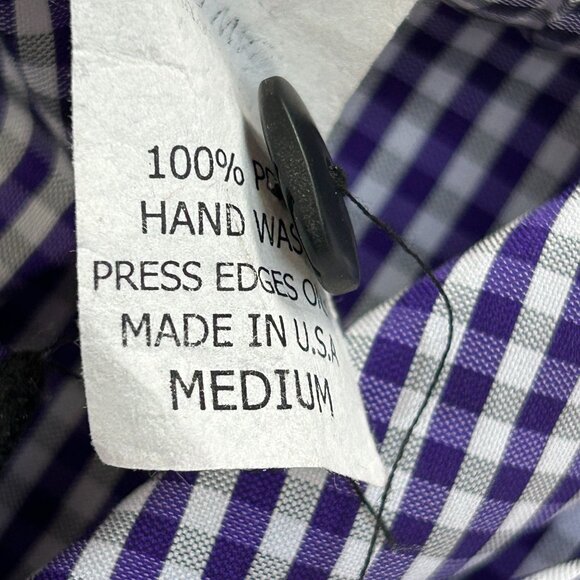 Beluva San Francisco Womens Medium Purple Gingham Button-Up Blouse 43/4 Sleeve - Picture 3 of 6